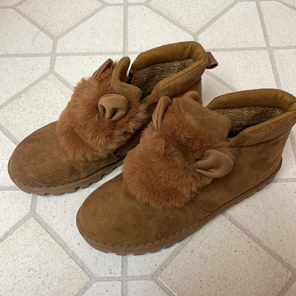 Camel Brown Furry Rabbit Ugg Style Boots